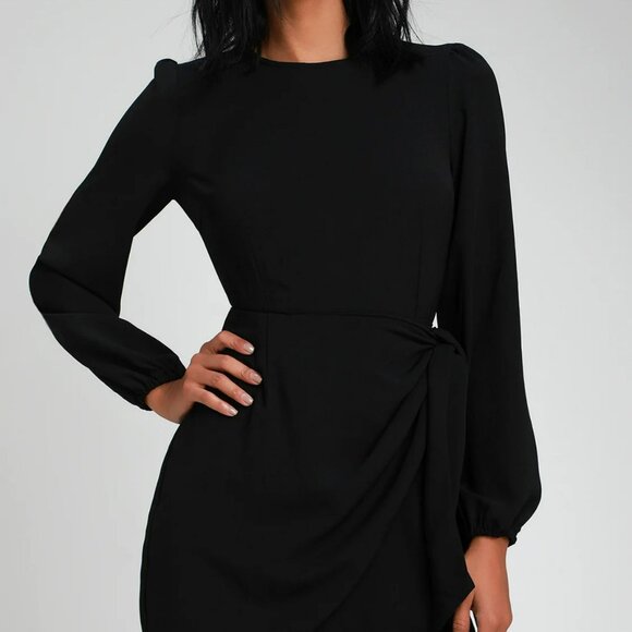 Lulus Believe it Or Knot Dress – Skater, Little Black Dress, Size S - Picture 2 of 7